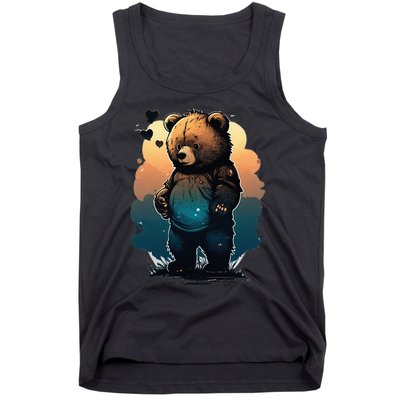 Cute Dressed Bear Daughter Wife Grandma  Tank Top