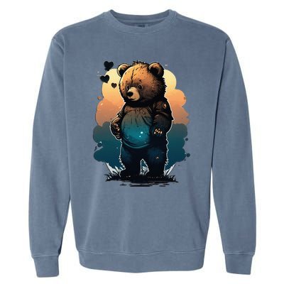 Cute Dressed Bear Daughter Wife Grandma  Garment-Dyed Sweatshirt