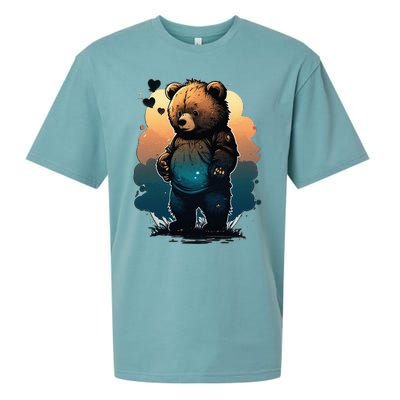 Cute Dressed Bear Daughter Wife Grandma  Sueded Cloud Jersey T-Shirt