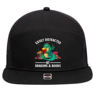 Cute Dragon Book Design For Dragon Book Lover 7 Panel Mesh Trucker Snapback Hat