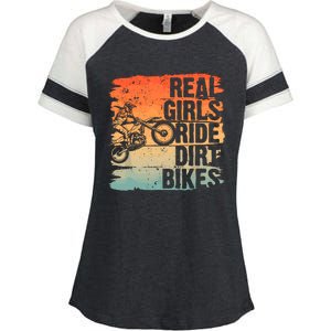 Cool Dirt Bike For Wo Girl Motocross Biker Racer Sport Enza Ladies Jersey Colorblock Tee