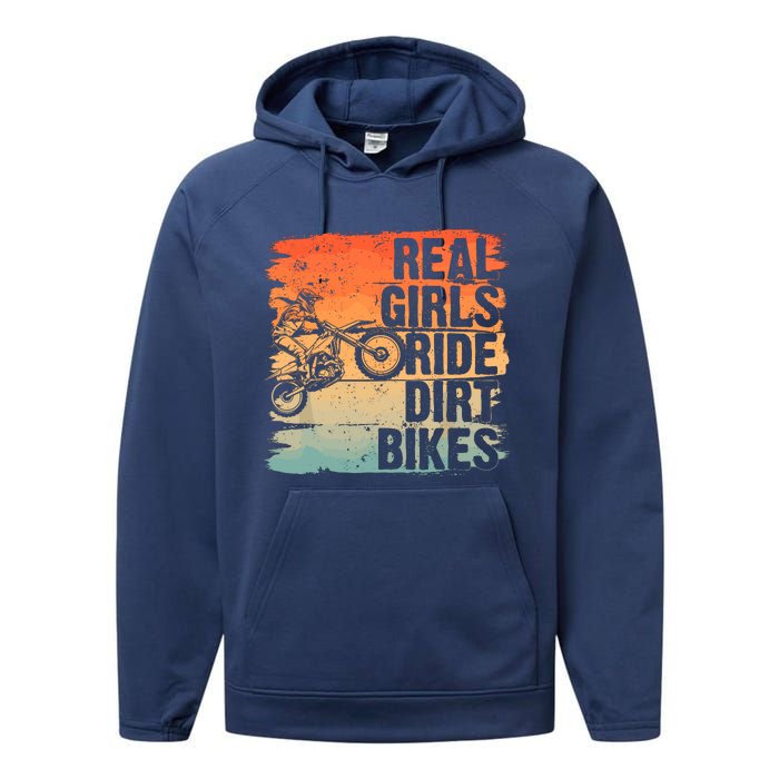 Cool Dirt Bike For Wo Girl Motocross Biker Racer Sport Performance Fleece Hoodie