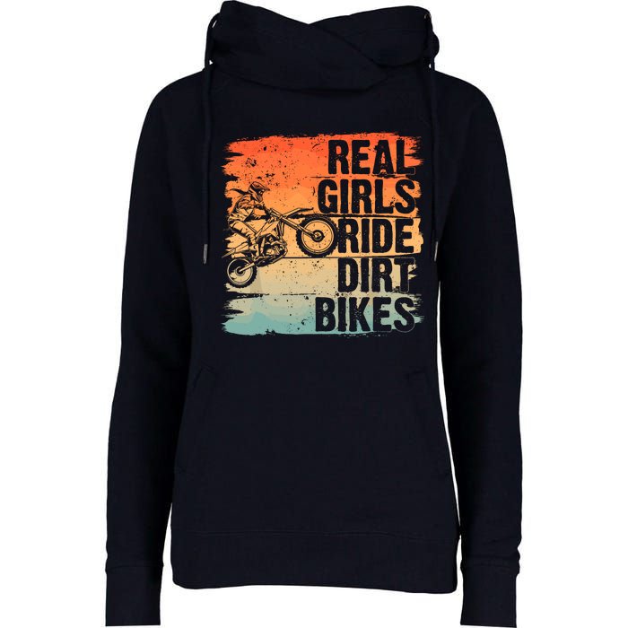 Cool Dirt Bike For Wo Girl Motocross Biker Racer Sport Womens Funnel Neck Pullover Hood