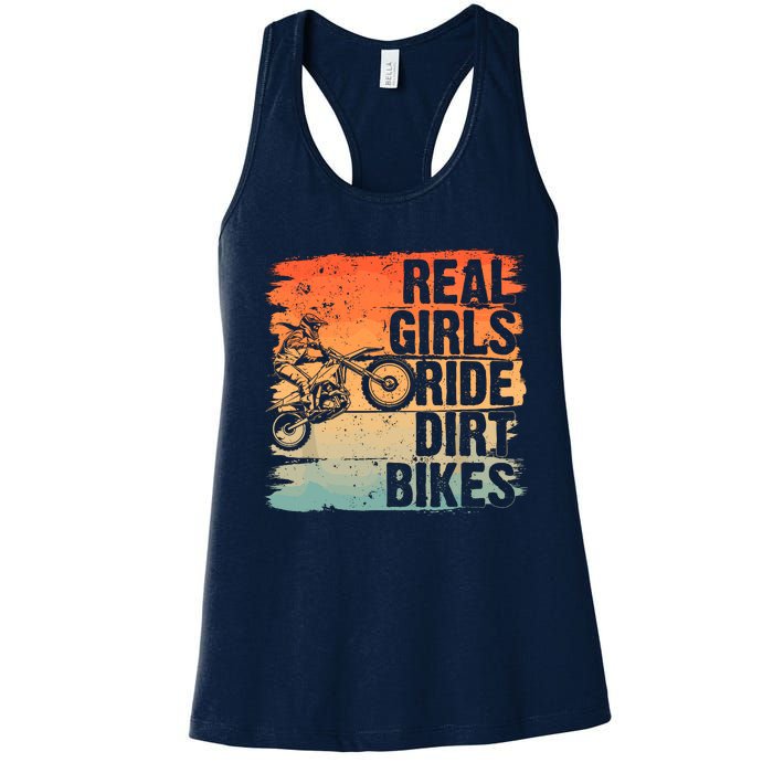 Cool Dirt Bike For Wo Girl Motocross Biker Racer Sport Women's Racerback Tank