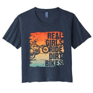 Cool Dirt Bike For Wo Girl Motocross Biker Racer Sport Women's Crop Top Tee