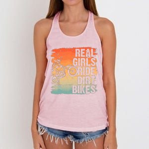 Cool Dirt Bike For Wo Girl Motocross Biker Racer Sport Women's Knotted Racerback Tank