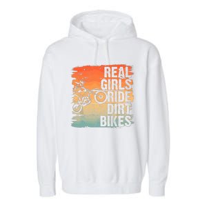 Cool Dirt Bike For Wo Girl Motocross Biker Racer Sport Garment-Dyed Fleece Hoodie