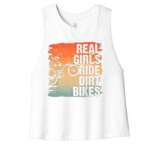 Cool Dirt Bike For Wo Girl Motocross Biker Racer Sport Women's Racerback Cropped Tank