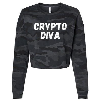 Crypto Diva, Bitcoin Diva, Bitcoin Mom, Plan B, Blockchain Diva Cropped Pullover Crew