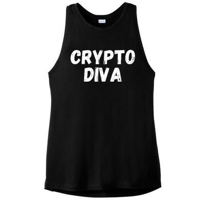 Crypto Diva, Bitcoin Diva, Bitcoin Mom, Plan B, Blockchain Diva Ladies PosiCharge Tri-Blend Wicking Tank