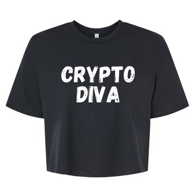 Crypto Diva, Bitcoin Diva, Bitcoin Mom, Plan B, Blockchain Diva Bella+Canvas Jersey Crop Tee