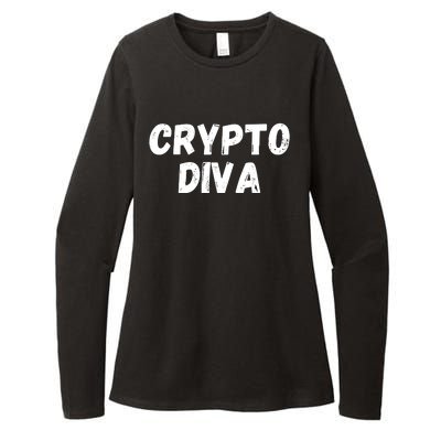 Crypto Diva, Bitcoin Diva, Bitcoin Mom, Plan B, Blockchain Diva Womens CVC Long Sleeve Shirt