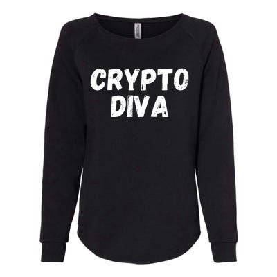 Crypto Diva, Bitcoin Diva, Bitcoin Mom, Plan B, Blockchain Diva Womens California Wash Sweatshirt