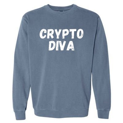 Crypto Diva, Bitcoin Diva, Bitcoin Mom, Plan B, Blockchain Diva Garment-Dyed Sweatshirt