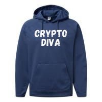 Crypto Diva, Bitcoin Diva, Bitcoin Mom, Plan B, Blockchain Diva Performance Fleece Hoodie