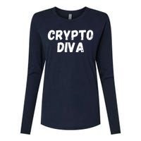 Crypto Diva, Bitcoin Diva, Bitcoin Mom, Plan B, Blockchain Diva Womens Cotton Relaxed Long Sleeve T-Shirt