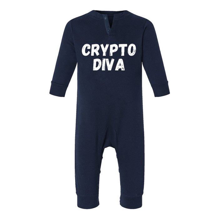 Crypto Diva, Bitcoin Diva, Bitcoin Mom, Plan B, Blockchain Diva Infant Fleece One Piece