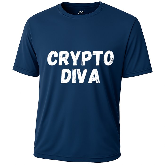 Crypto Diva, Bitcoin Diva, Bitcoin Mom, Plan B, Blockchain Diva Cooling Performance Crew T-Shirt