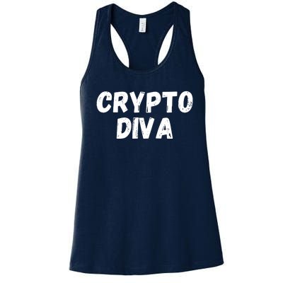 Crypto Diva, Bitcoin Diva, Bitcoin Mom, Plan B, Blockchain Diva Women's Racerback Tank