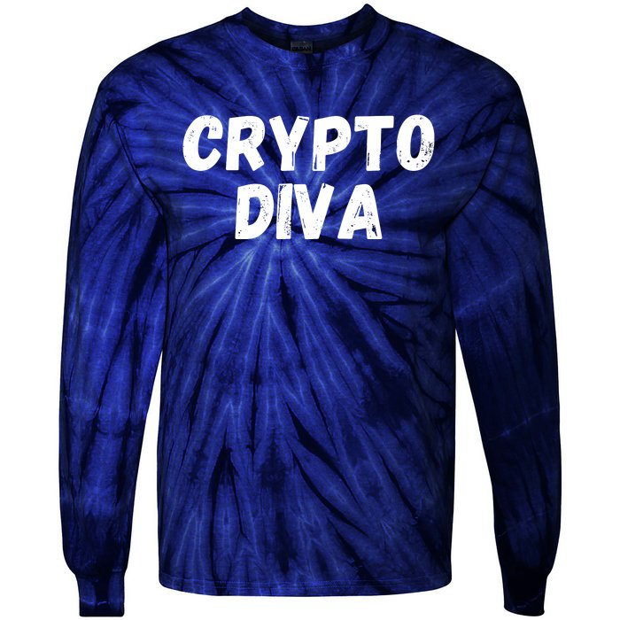 Crypto Diva, Bitcoin Diva, Bitcoin Mom, Plan B, Blockchain Diva Tie-Dye Long Sleeve Shirt