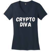 Crypto Diva, Bitcoin Diva, Bitcoin Mom, Plan B, Blockchain Diva Women's V-Neck T-Shirt