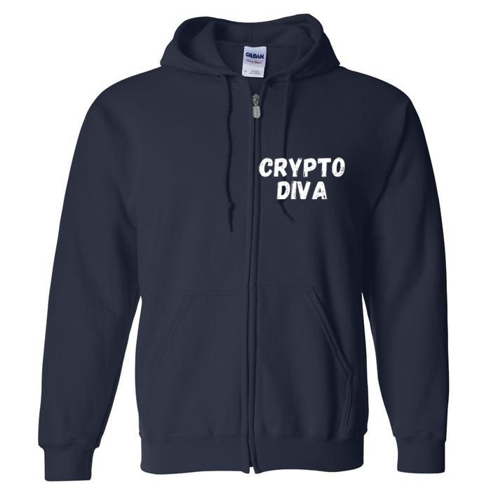 Crypto Diva, Bitcoin Diva, Bitcoin Mom, Plan B, Blockchain Diva Full Zip Hoodie