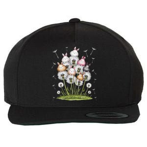 Cute Dandelion Bunny Rabbit Flower Bunny Lover Wool Snapback Cap