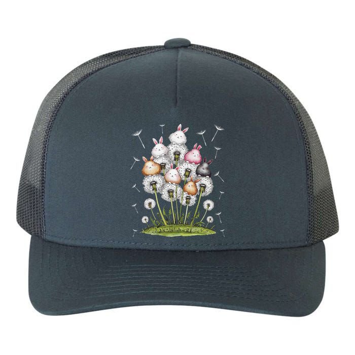 Cute Dandelion Bunny Rabbit Flower Bunny Lover Yupoong Adult 5-Panel Trucker Hat