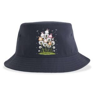 Cute Dandelion Bunny Rabbit Flower Bunny Lover Sustainable Bucket Hat