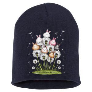 Cute Dandelion Bunny Rabbit Flower Bunny Lover Short Acrylic Beanie