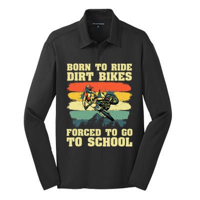 Cool Dirt Bike For Motocross Dirt Bike Lover Silk Touch Performance Long Sleeve Polo