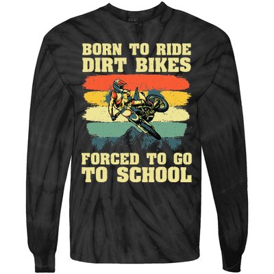 Cool Dirt Bike For Motocross Dirt Bike Lover Tie-Dye Long Sleeve Shirt