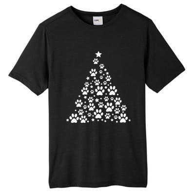 Christmas Dog Bone And Paw Tree Sweatshirt Tall Fusion ChromaSoft Performance T-Shirt