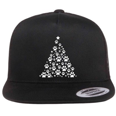 Christmas Dog Bone And Paw Tree Sweatshirt Flatbill Hat