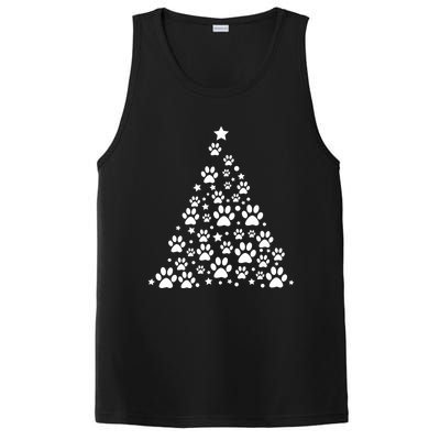 Christmas Dog Bone And Paw Tree Sweatshirt PosiCharge Competitor Tank