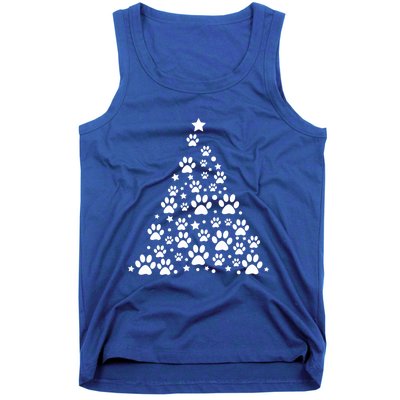 Christmas Dog Bone And Paw Tree Sweatshirt Tank Top