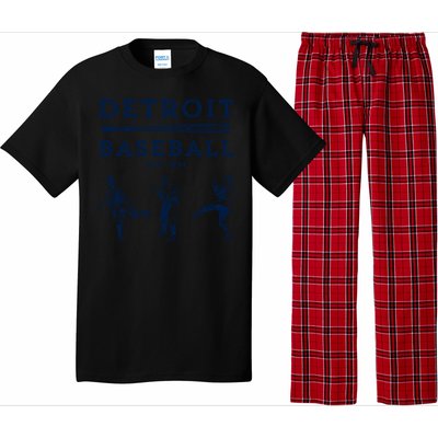 Classic Detroit Baseball Fan Retro Funny Gift Pajama Set