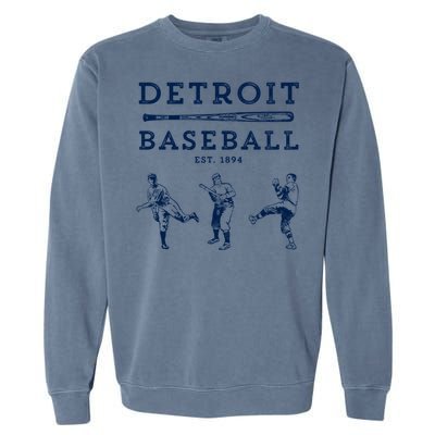 Classic Detroit Baseball Fan Retro Funny Gift Garment-Dyed Sweatshirt