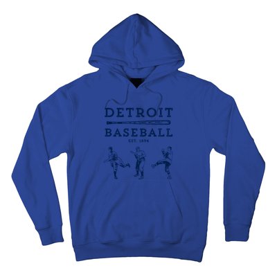 Classic Detroit Baseball Fan Retro Funny Gift Hoodie