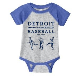 Classic Detroit Baseball Fan Retro Funny Gift Infant Baby Jersey Bodysuit