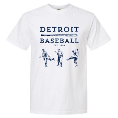 Classic Detroit Baseball Fan Retro Funny Gift Garment-Dyed Heavyweight T-Shirt