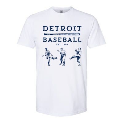 Classic Detroit Baseball Fan Retro Funny Gift Softstyle CVC T-Shirt