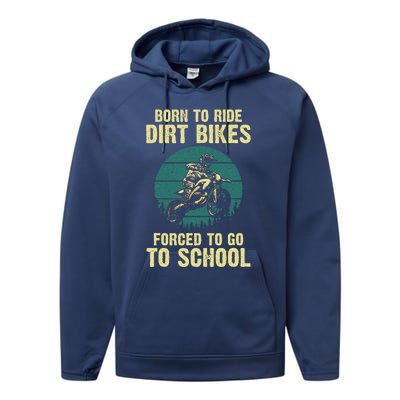 Cute Dirt Bike Art For Women Motorcycle Dirtbike Performance Fleece Hoodie