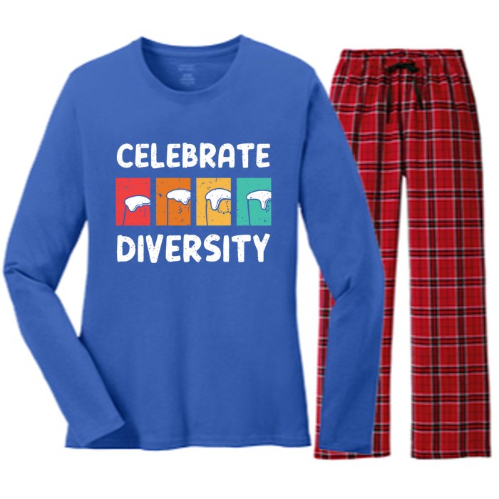 Celebrate Diversity Beer Ing Craft Brewery Great Gift Women's Long Sleeve Flannel Pajama Set 