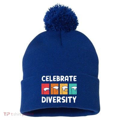 Celebrate Diversity Beer Ing Craft Brewery Great Gift Pom Pom 12in Knit Beanie