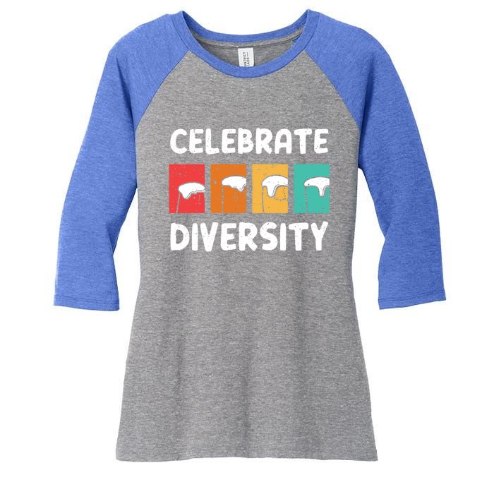 Celebrate Diversity Beer Ing Craft Brewery Great Gift Women's Tri-Blend 3/4-Sleeve Raglan Shirt