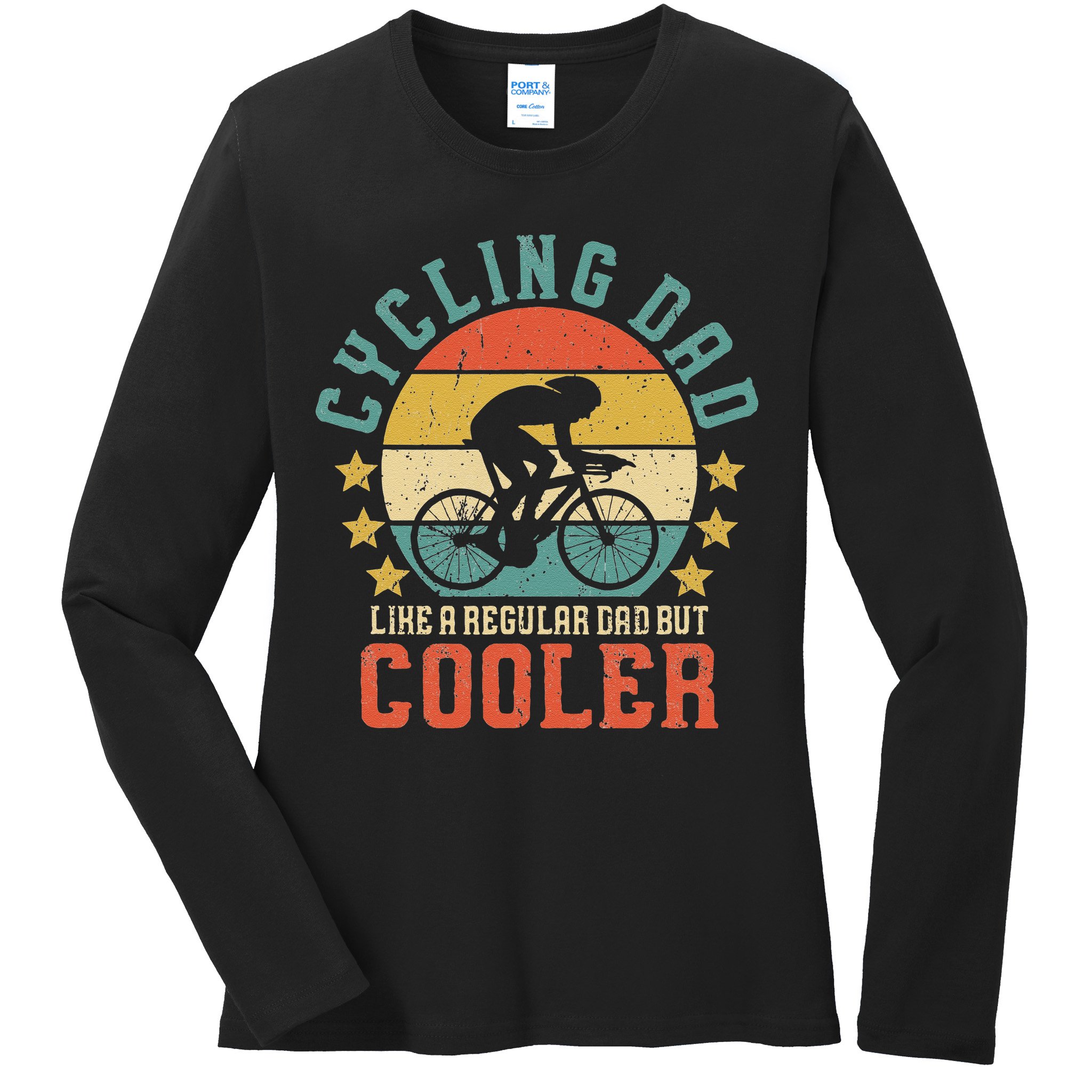 Cycling Dad Bike Rider & Cyclist Fathers Day Ladies Long Sleeve Shirt