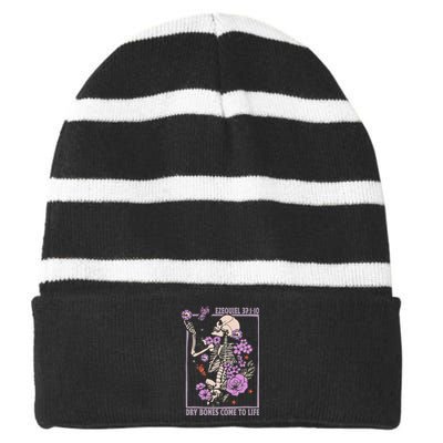 Christian Dry Bones Come To Life Striped Beanie with Solid Band