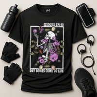 Christian Dry Bones Come To Life Floral Skeleton Cooling Performance Crew T-Shirt