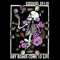 Christian Dry Bones Come To Life Floral Skeleton Cooling Performance Crew T-Shirt